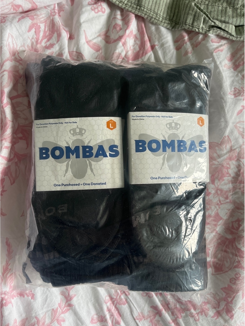Bombas Men's Large Black Crew Socks 6-Pack